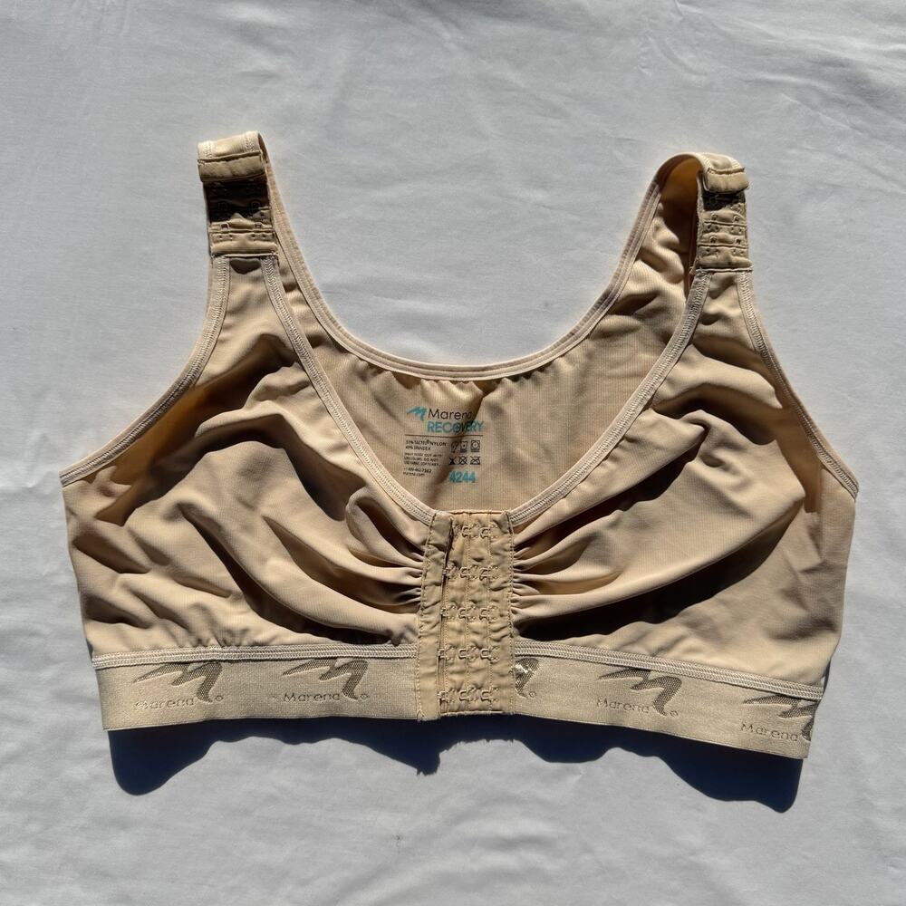 Marena Recovery Post Op Surgical Compression Bra 4244 Beige 42 44 Front Close